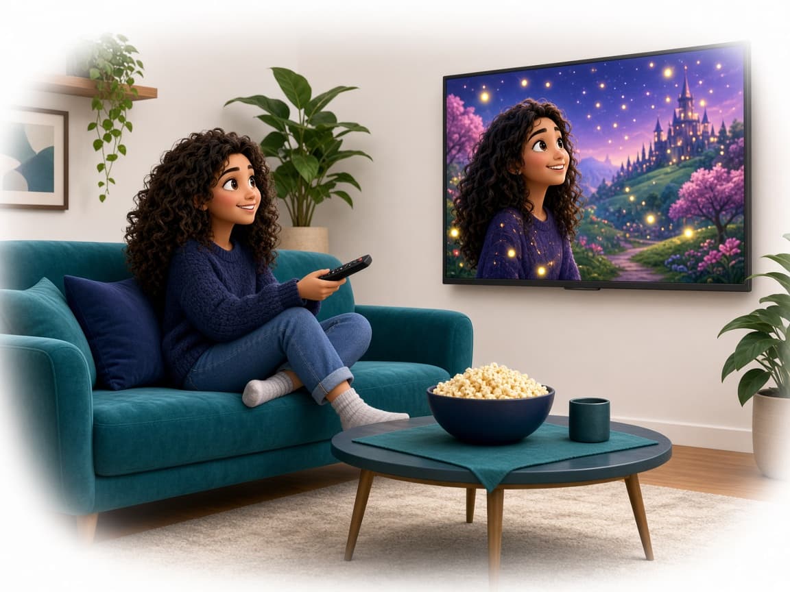 Movie night on a large screen