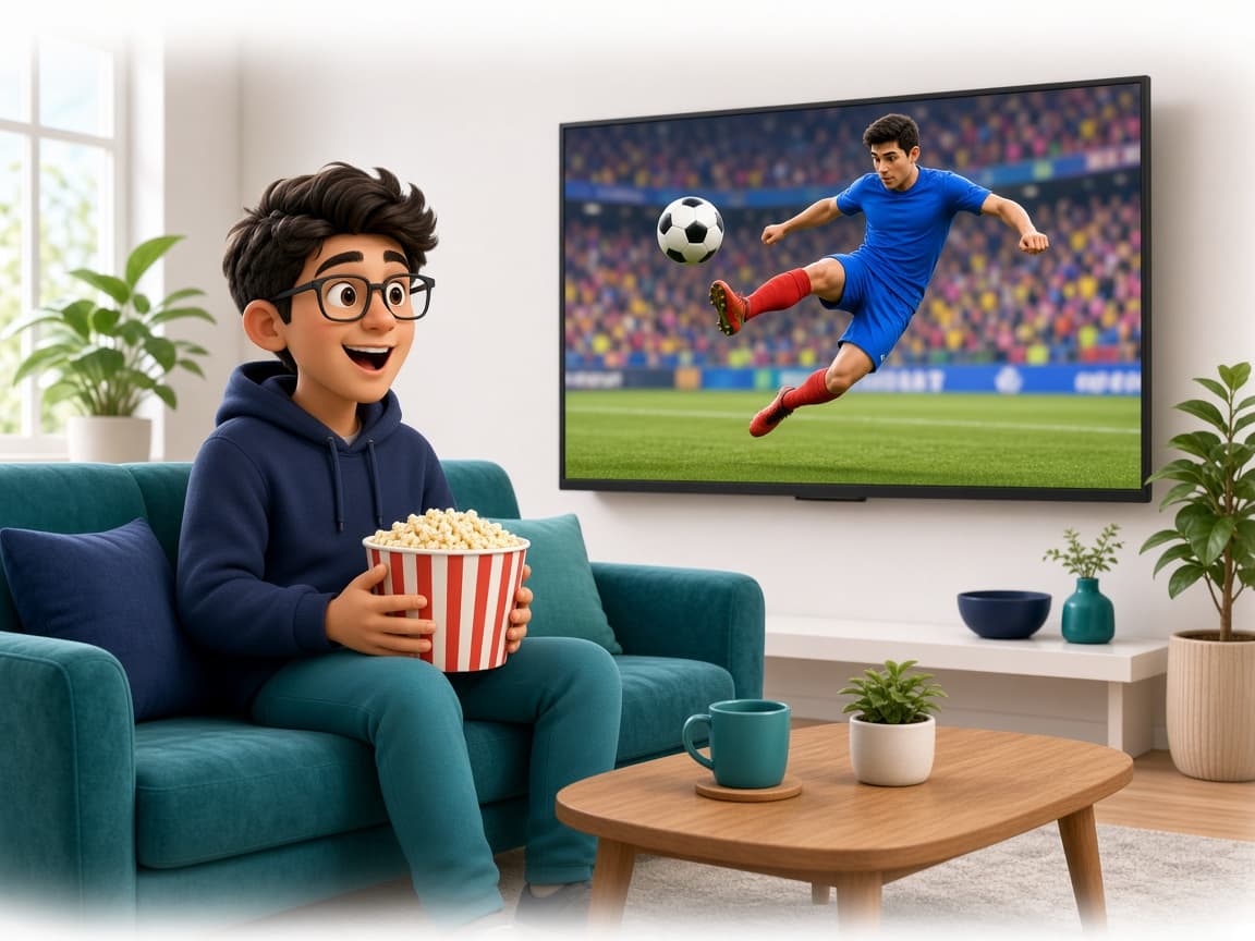 Living room television streaming live TV