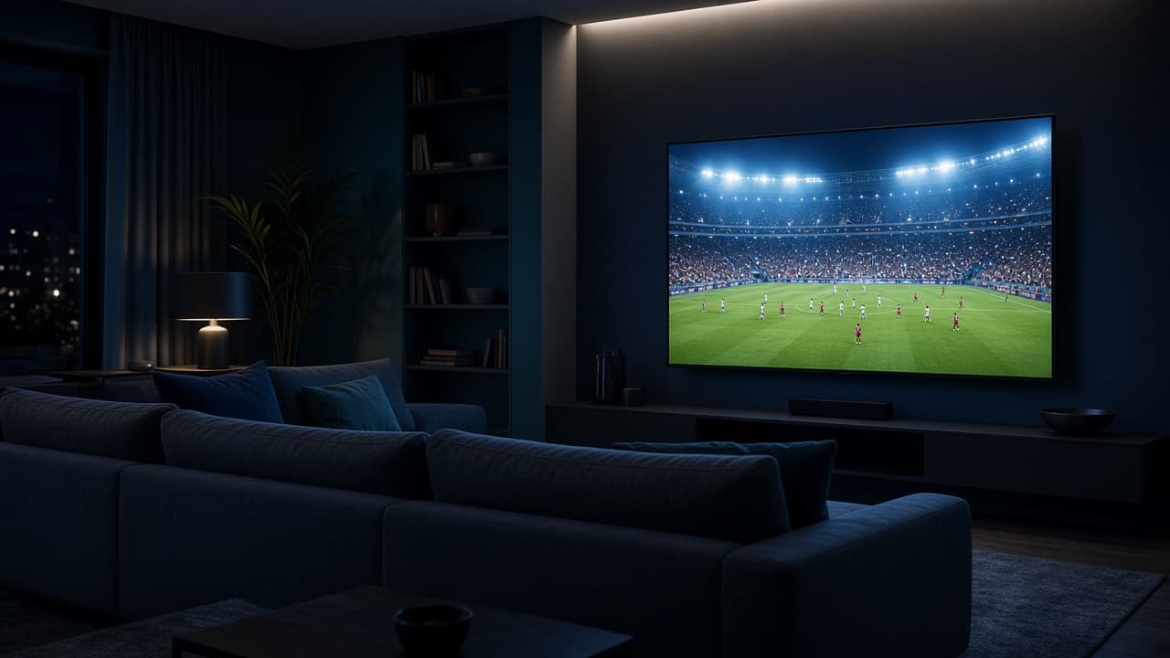 Live sports on a large television